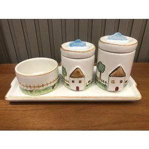 KIT CASINHA FAZENDA 4 PECAS CERAMICA PE1406